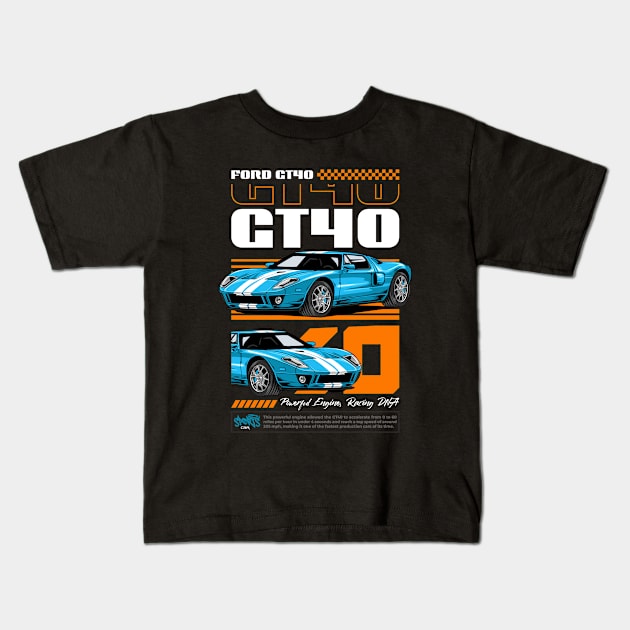 Iconic GT40 Exotic Car Kids T-Shirt by milatees